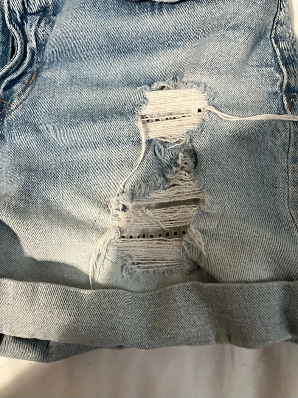 Light Wash Distressed Denim Shorts - Edgely Jeans size 8